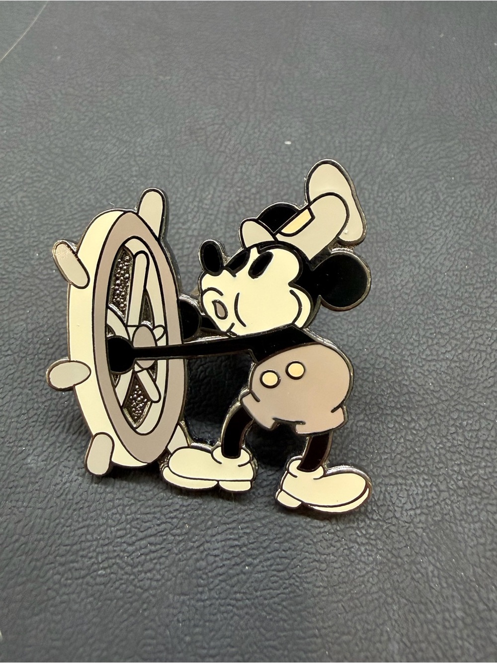 Disney Black & Cream Steamboat Mickey Enamel Pin